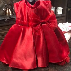 Red satin/tulle dress